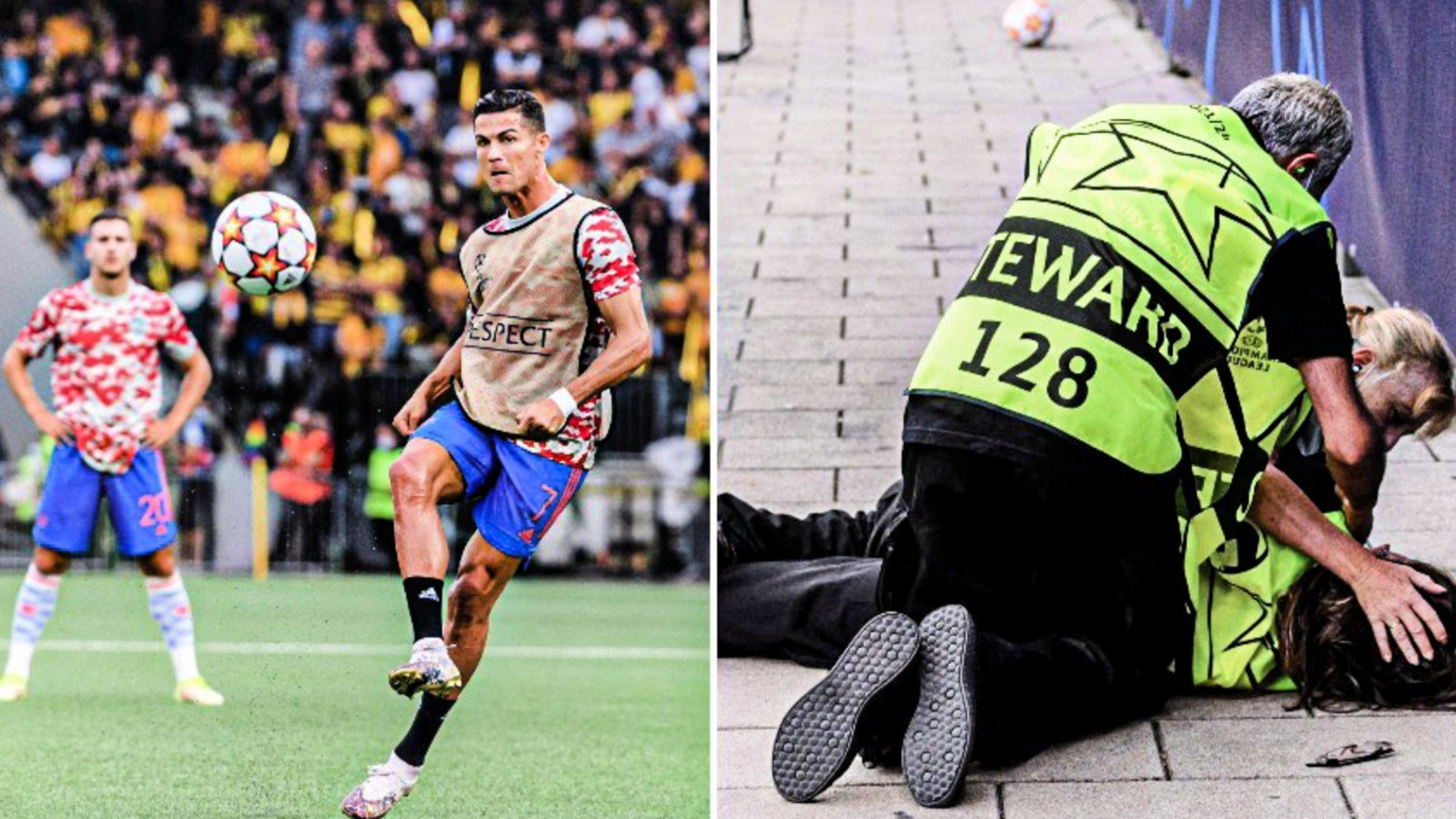 Watch the Cristiano Ronaldo free-kick that KOed a steward at Wankdorf Stadium