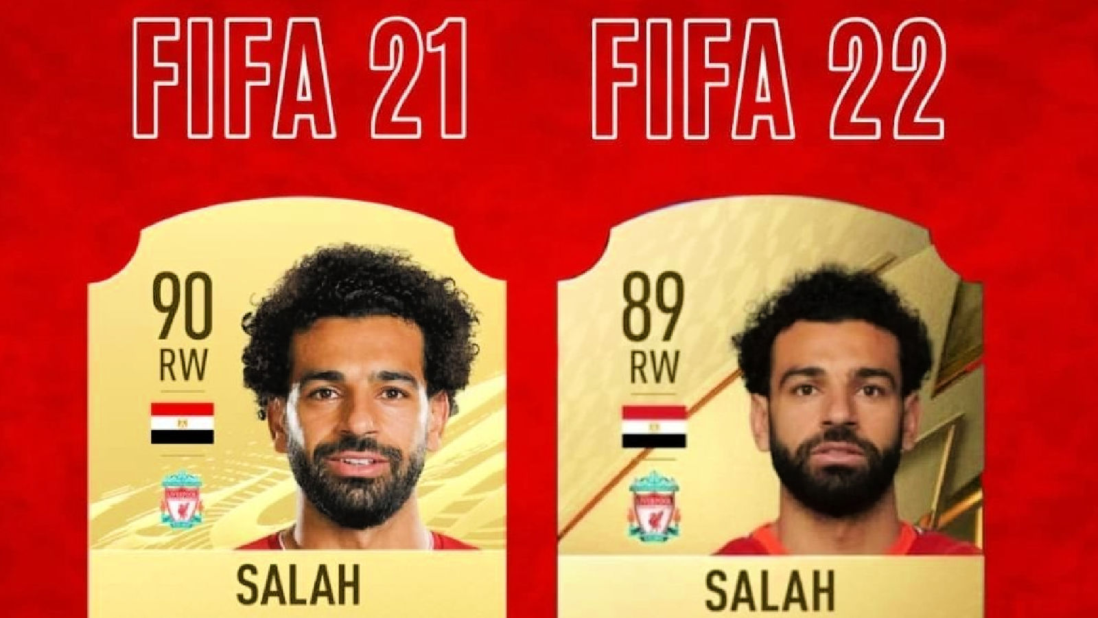 Mohamed Salah with a downgrade in FIFA 22