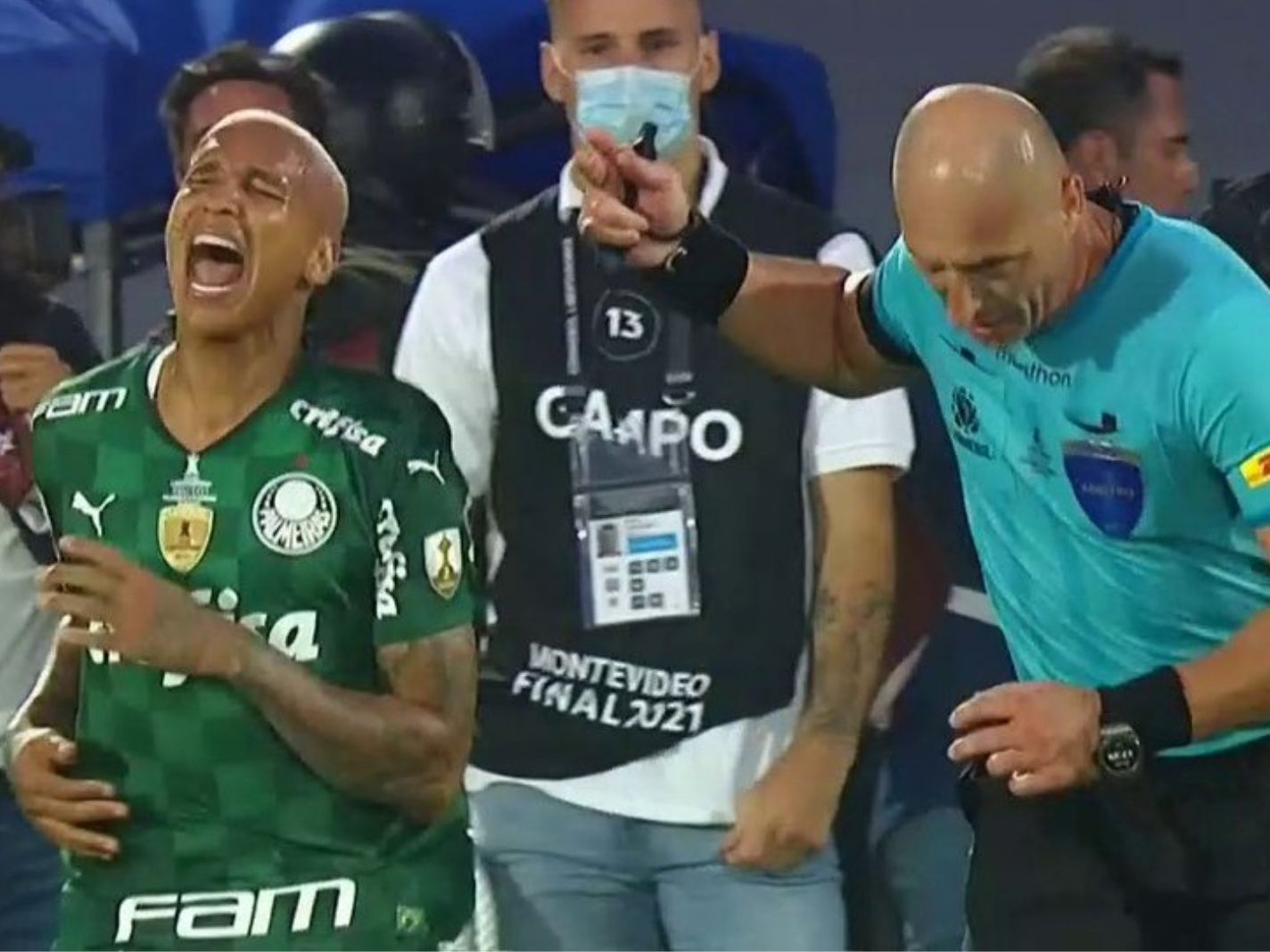 Palmeiras forward Deyverson takes unforgettable dive during Copa Libertadores final