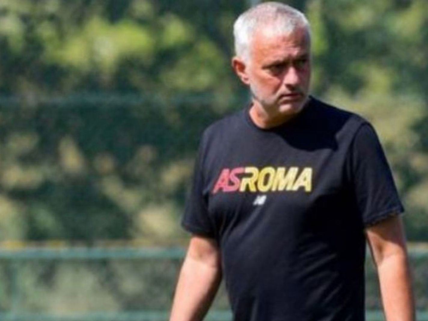 Jose Mourinho taking an AS Roma training session