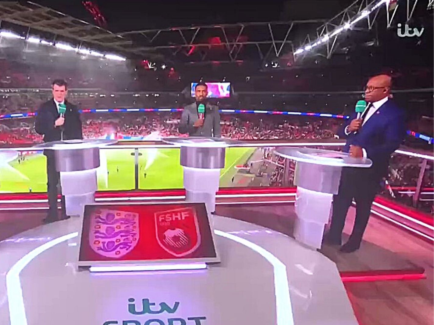 Watch Ian Wright bust a gut as Roy Keane mugged off Spurs and Harry Kane live on air