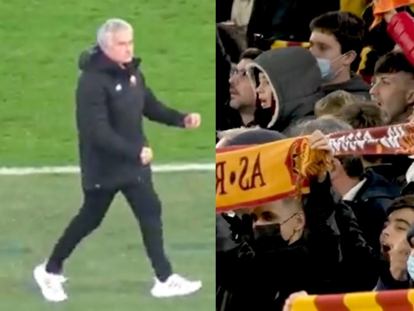 Jose Mourinho and AS Roma fans