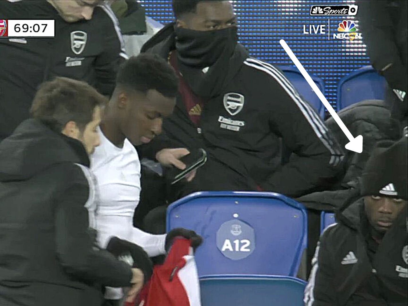 Nicolas Pepe was not a happy bunny as Nketiah was brought on by Arteta