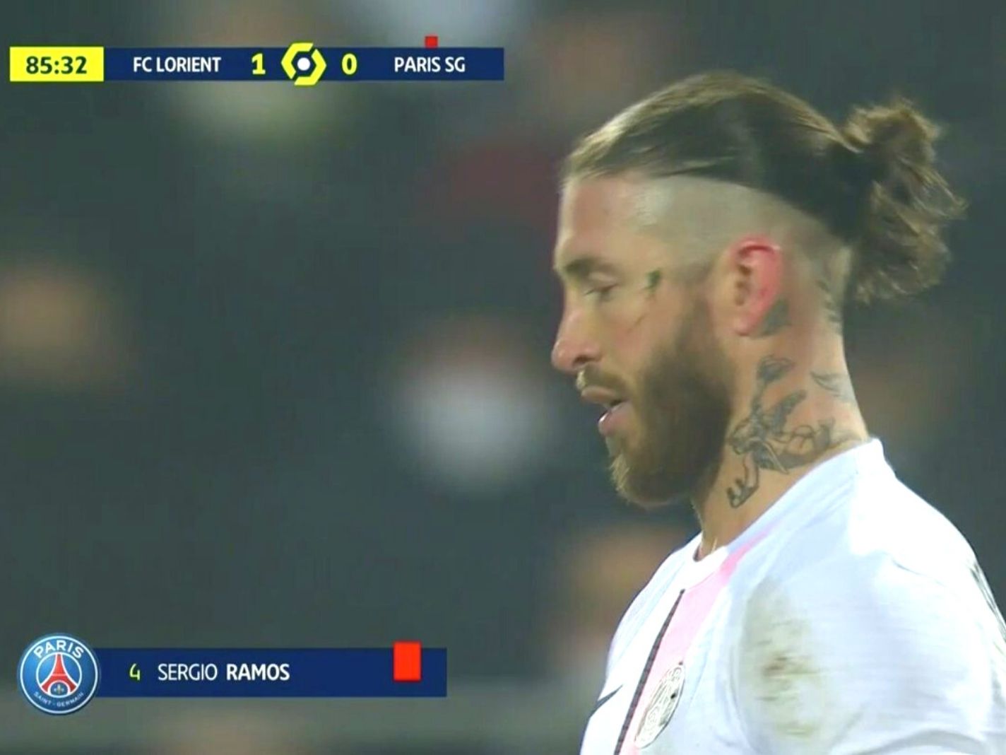 Fans claim ‘he’s back’ as Sergio Ramos gets first red card for PSG
