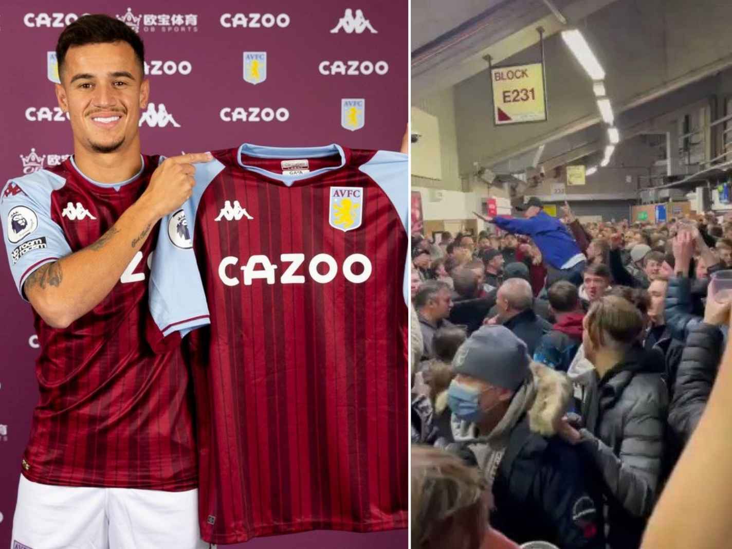 Aston Villa fans unveil new chant for Philippe Coutinho with subtle dig at Jack Grealish