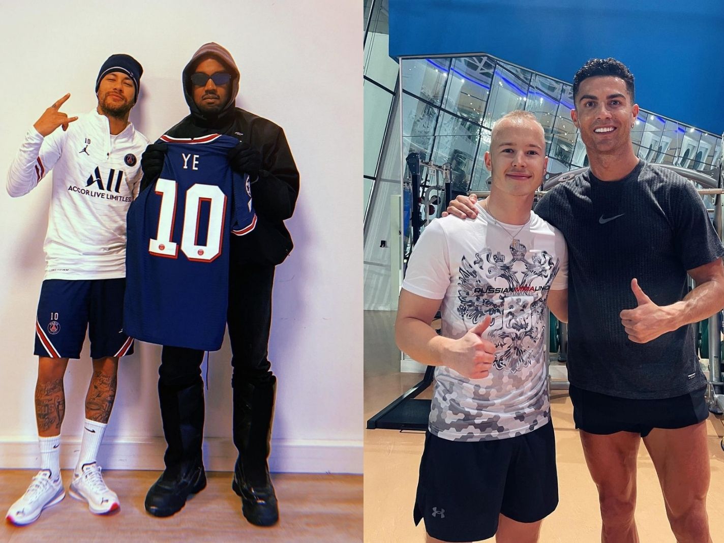 Cristiano Ronaldo comes across Nikita Mazepin while Neymar links up with Kanye West