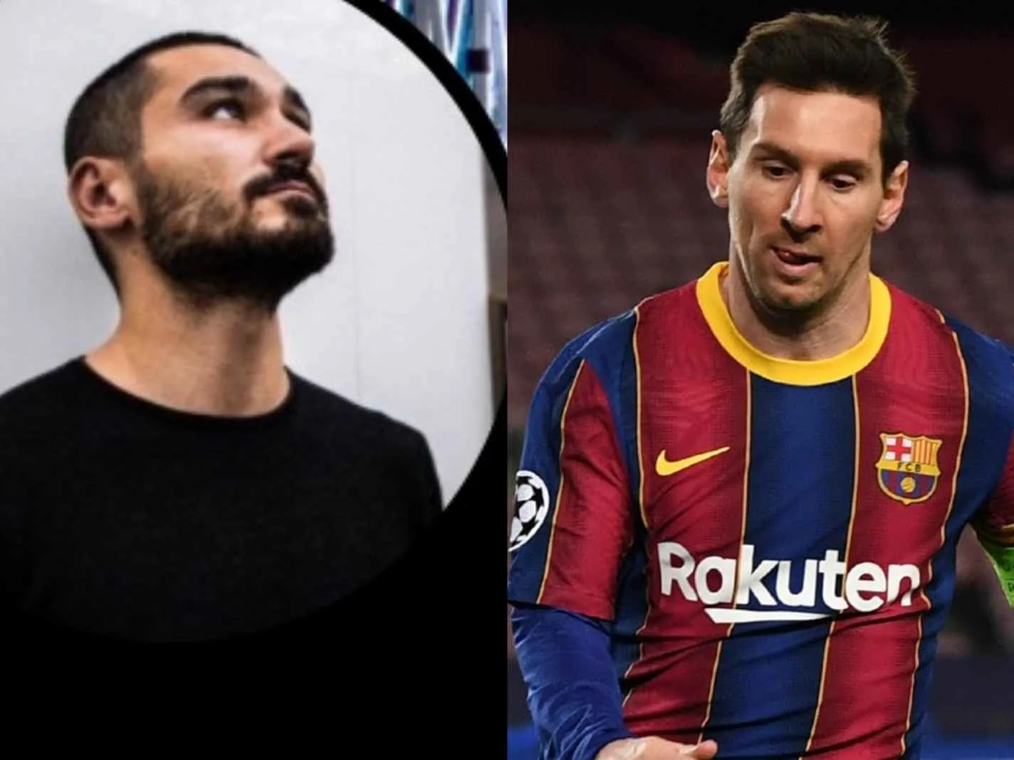 Ilkay Gundogan and Lionel Messi