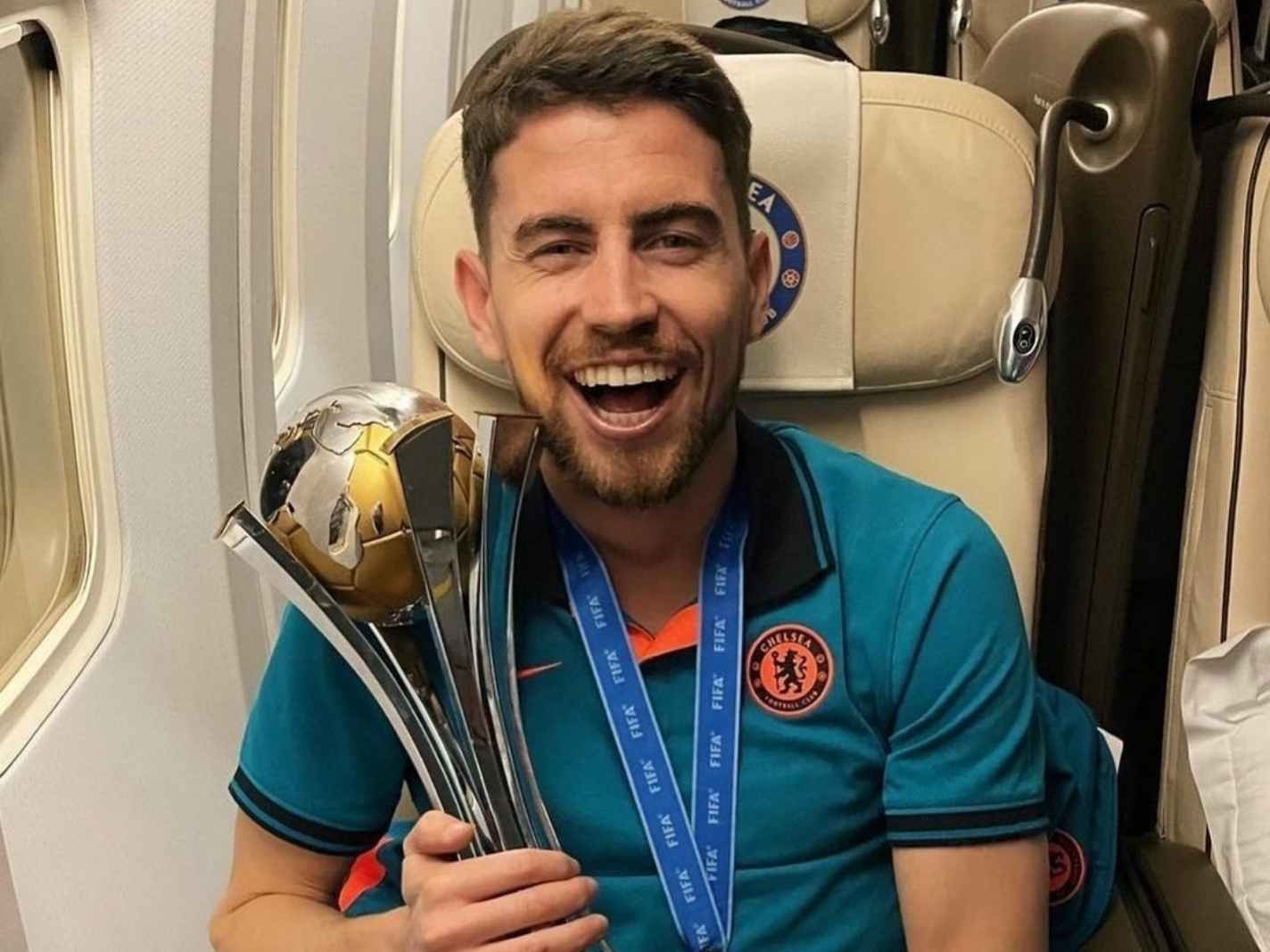 Jorginho holds the Club World Cup trophy