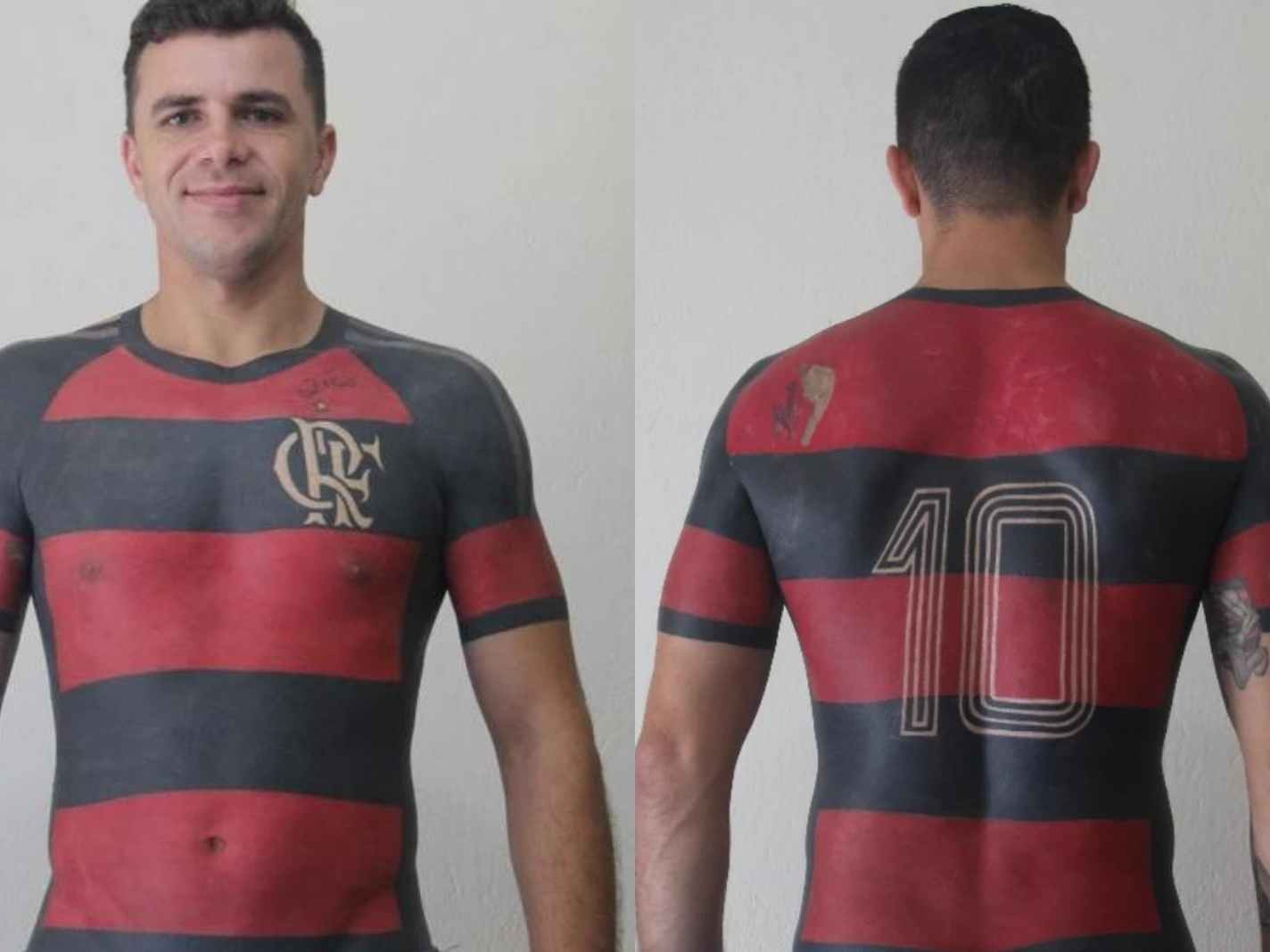 Flamengo fan morphs into home kit with legendary body tattoo