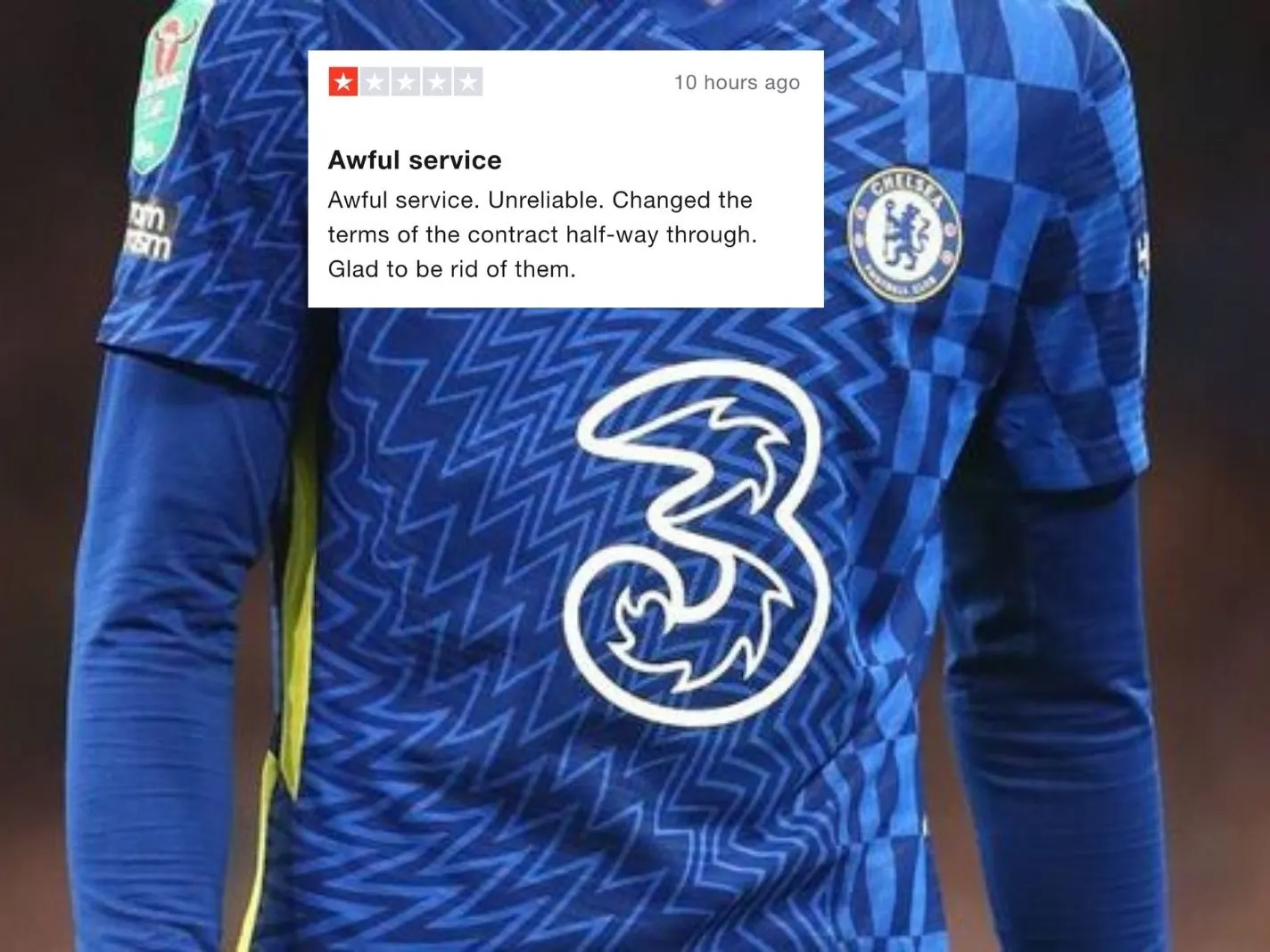 Chelsea fans go after Three UK's Trustpilot reviews after company drops sponsorship -
