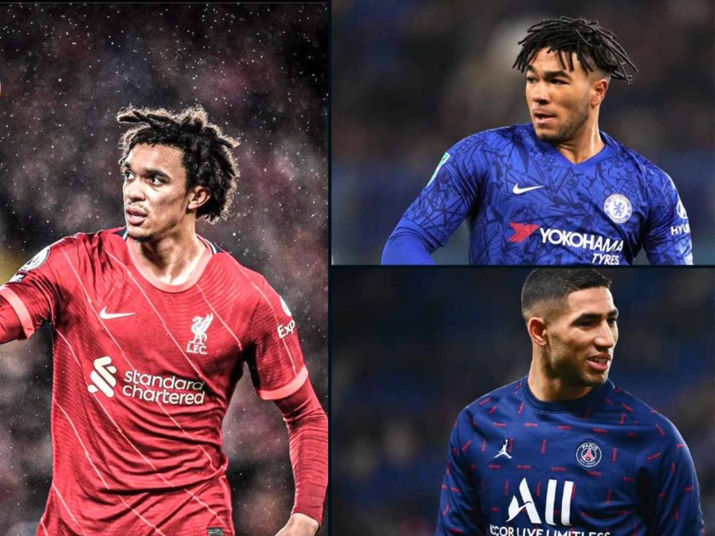 Dani Alves has named Liverpool’s Trent Alexander-Arnold, Chelsea’s Reece James and Paris Saint-Germain’s Achraf Hakimi as the current right-backs he keeps an eye on.