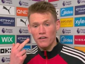 McTominay used his middle finger in a manner that made it seem like he was flipping the bird