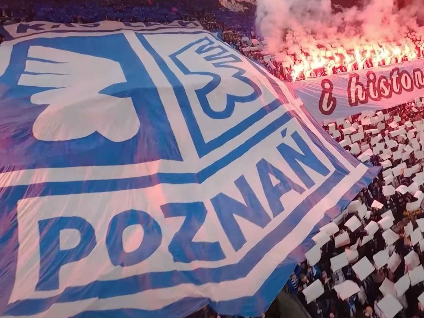 Spectacular drone footage captures the power of Lech Poznan fans at home games