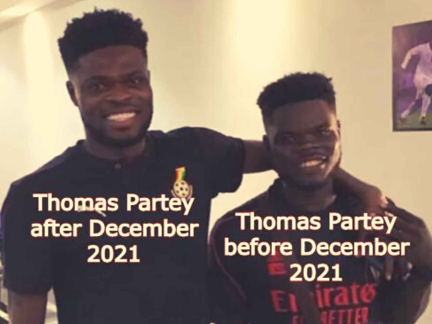 Thomas Partey with his lookalike
