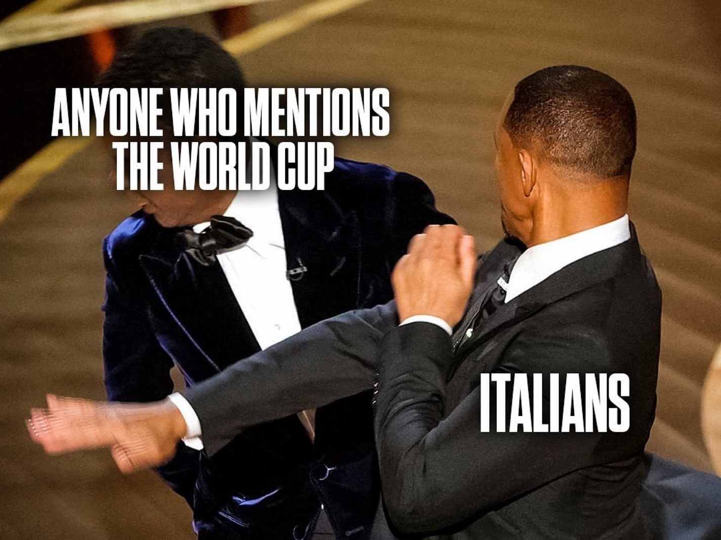 Will Smith slapping Chris Rock at Oscars turned into a meme by football fans