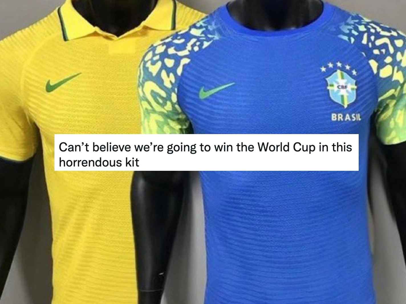 Brazil home and away World Cup kits