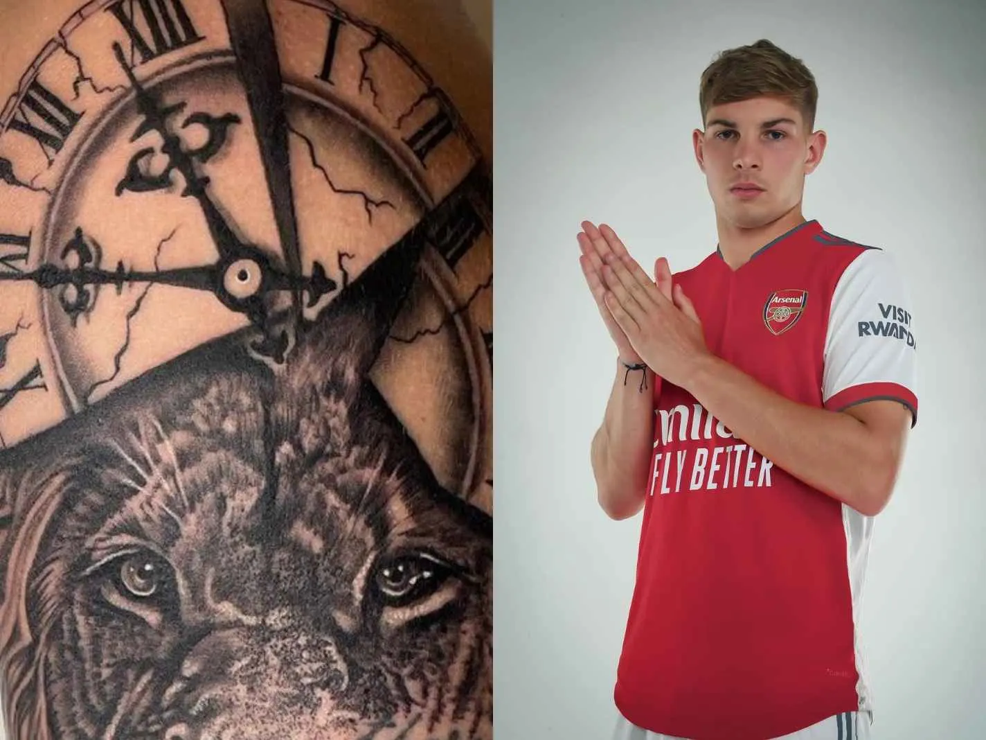 Emile Smith Rowe gets new clock and lion tattoo
