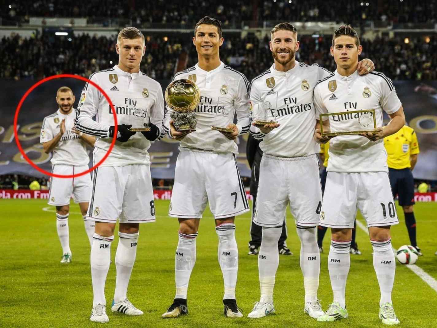 Old photo of Karim Benzema clapping for celebrity Real Madrid players sums up his journey to stardom