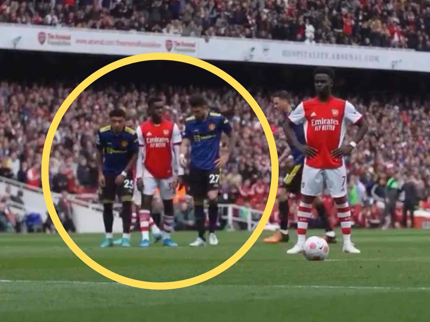 The terrible attempt by Sancho and Telles to mark Nketiah fans can’t stop laughing about