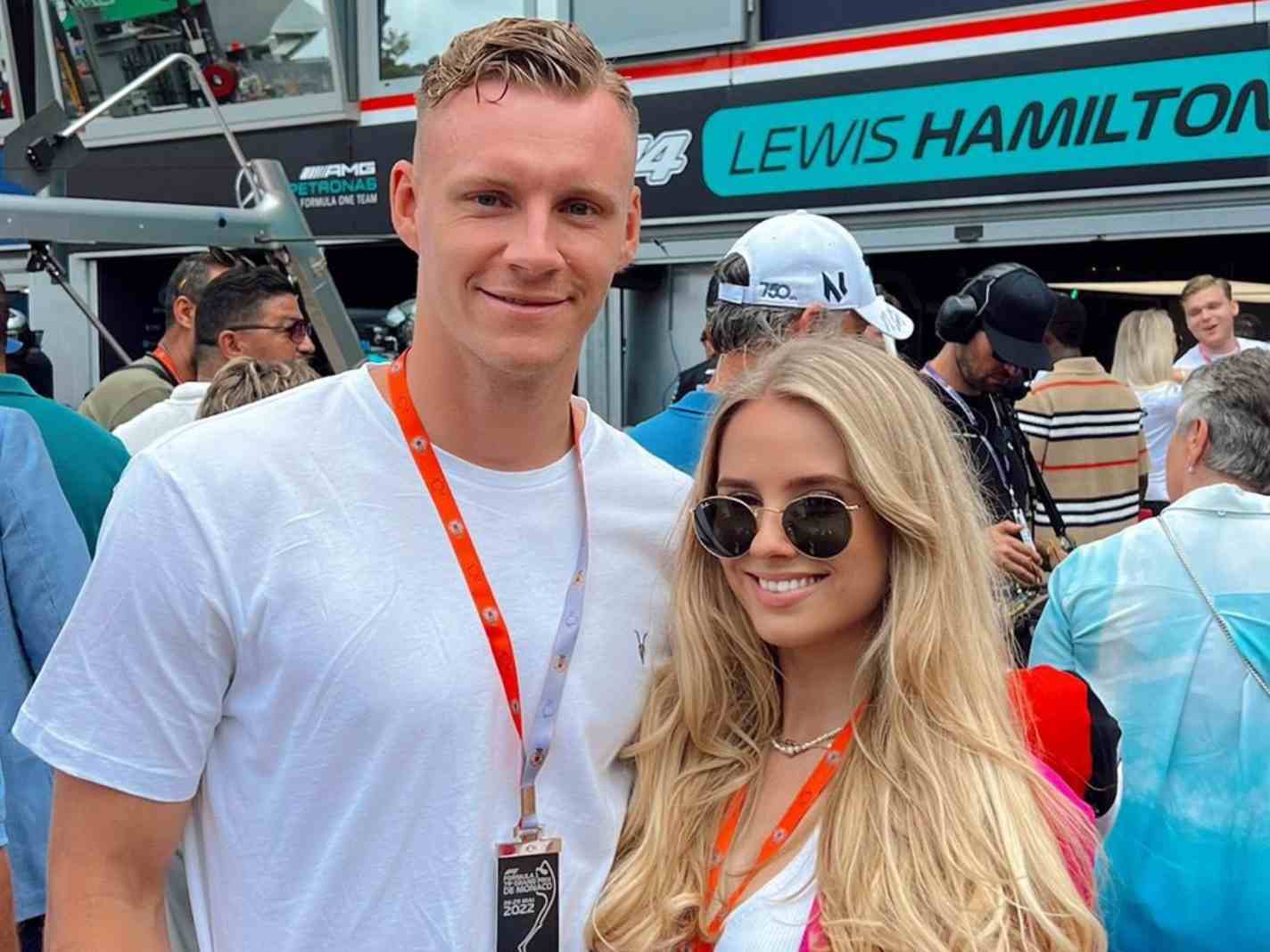 Bernd Leno with wife Sophie Christin at Monaco Grand Prix.