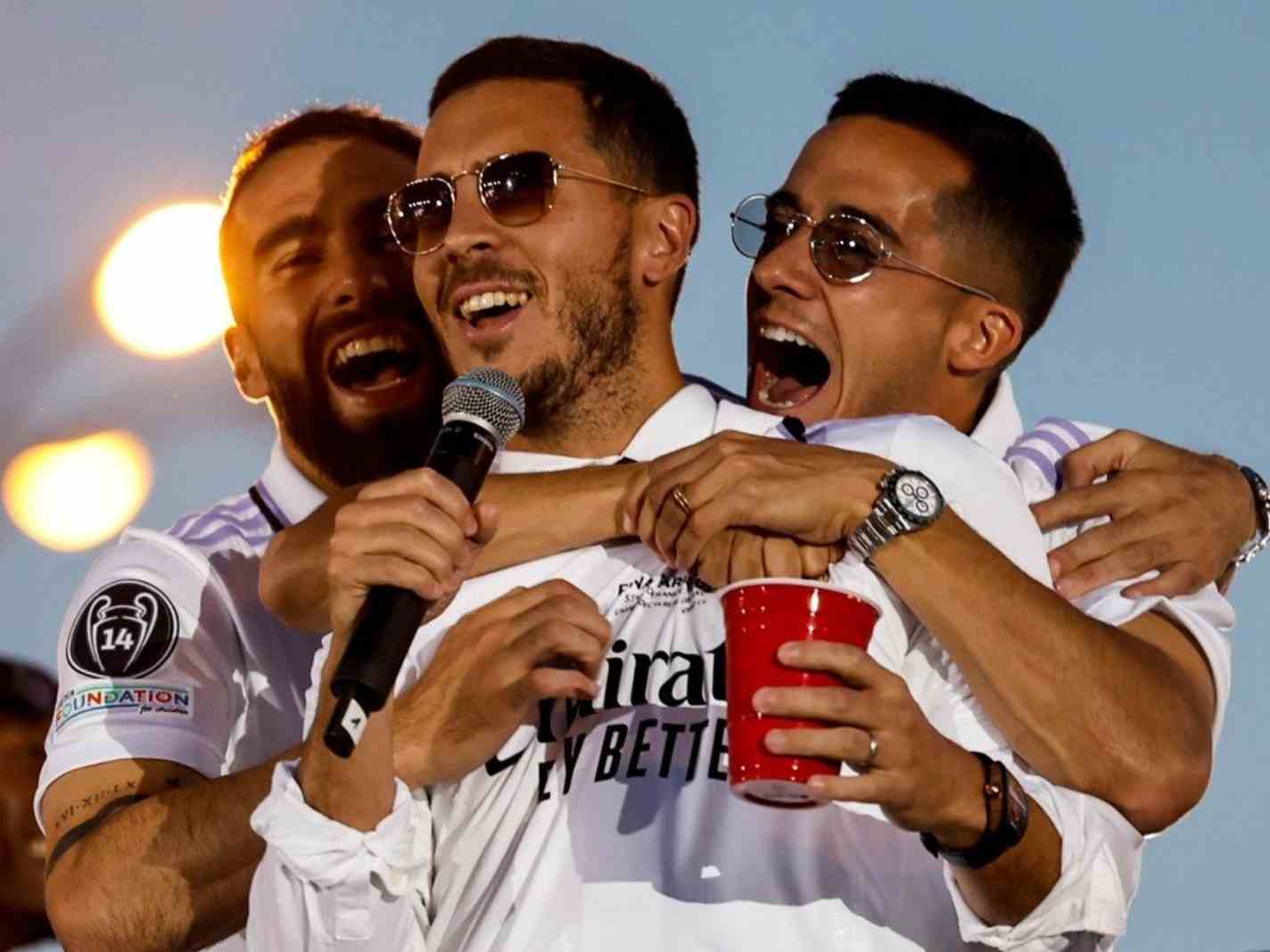 What Eden Hazard said during bus parade that made Real Madrid players pounce on him