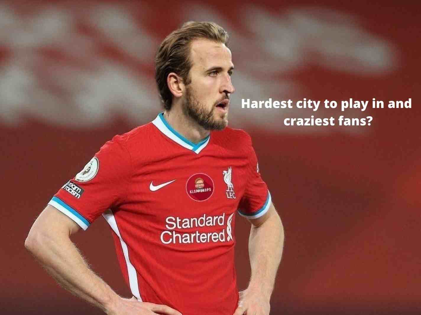 Harry Kane photoshopped in Liverpool kit
