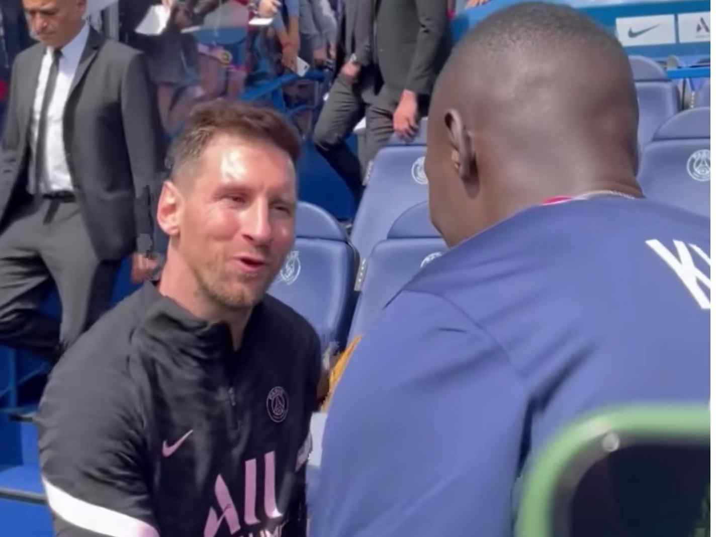 In this image - Lionel Messi meeting Khaby Lame