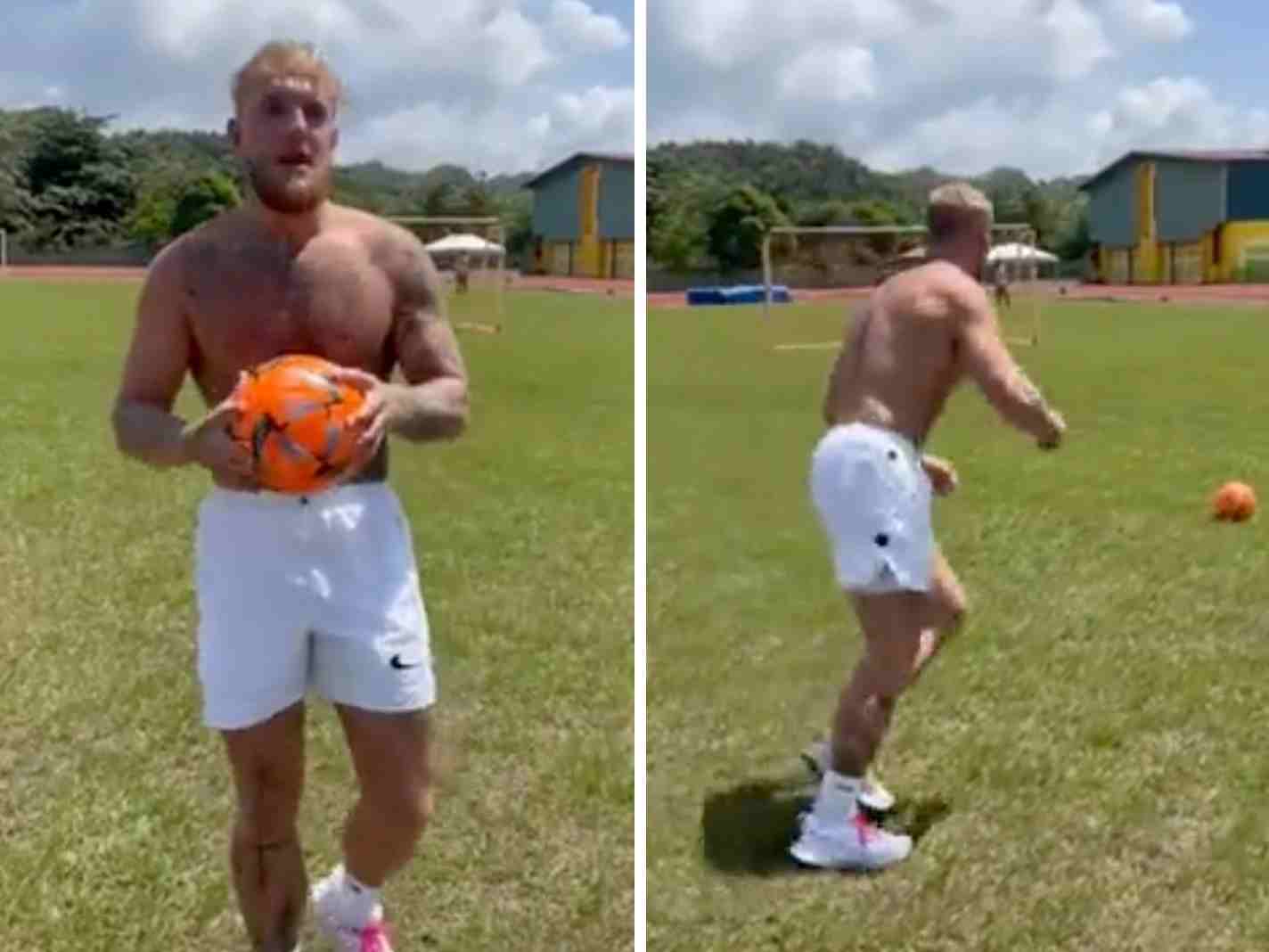 Video of Jake Paul kicking a football is going viral for the most awful reasons