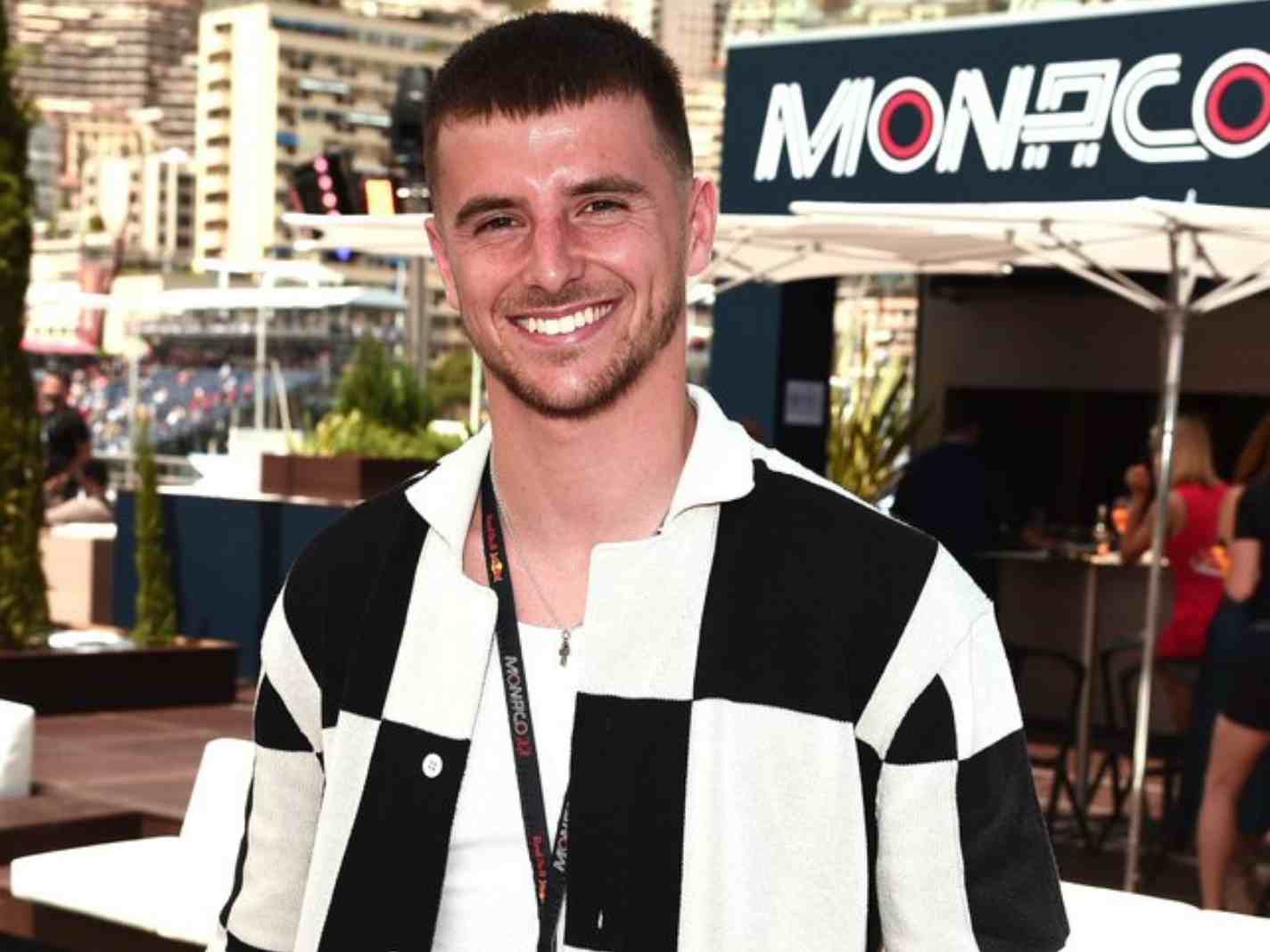 Mason Mount all smiles at Monaco GP while rocking a Rhude shirt.
