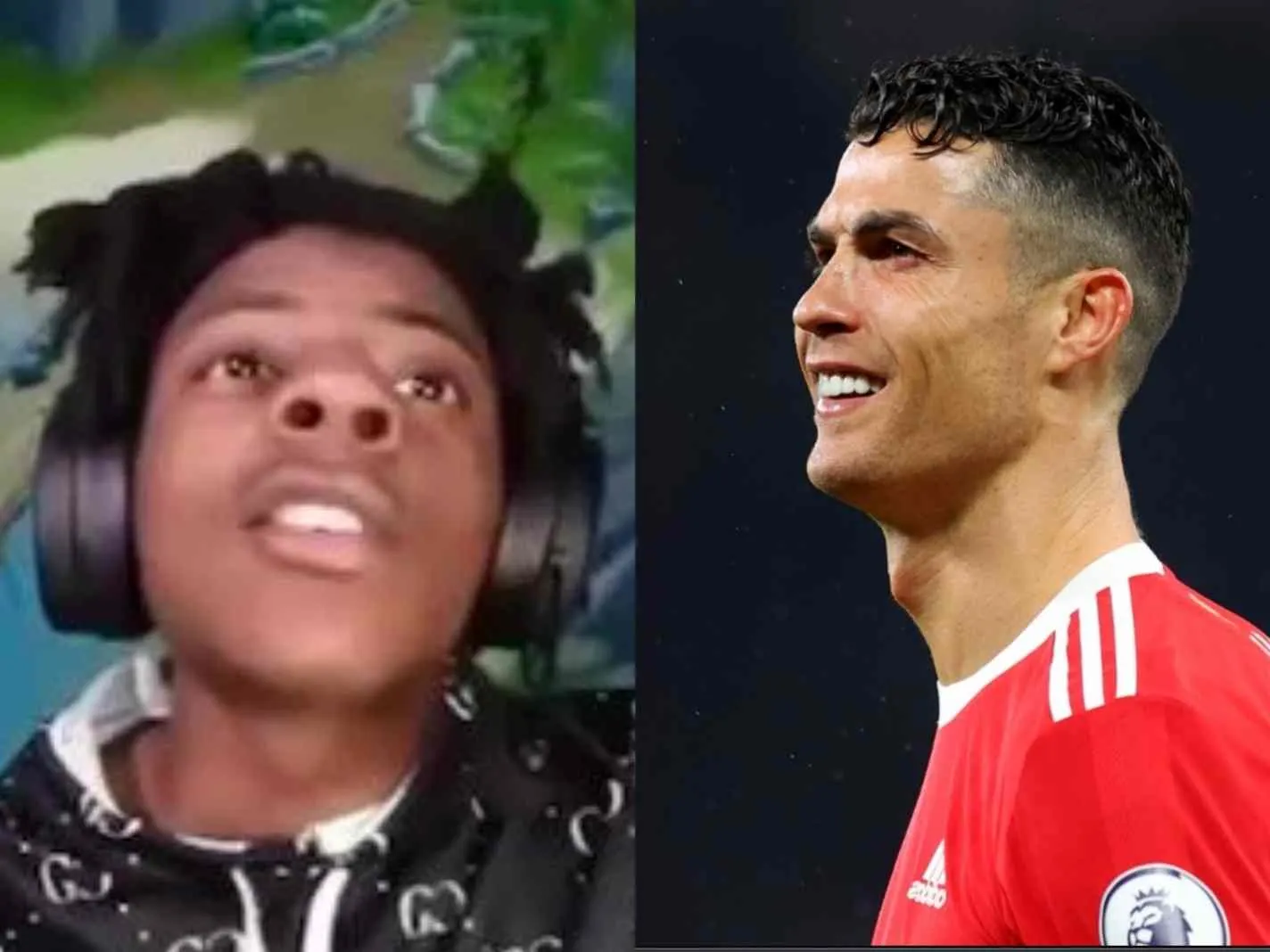 The image shows YouTuber Ishowspeed and Cristiano Ronaldo