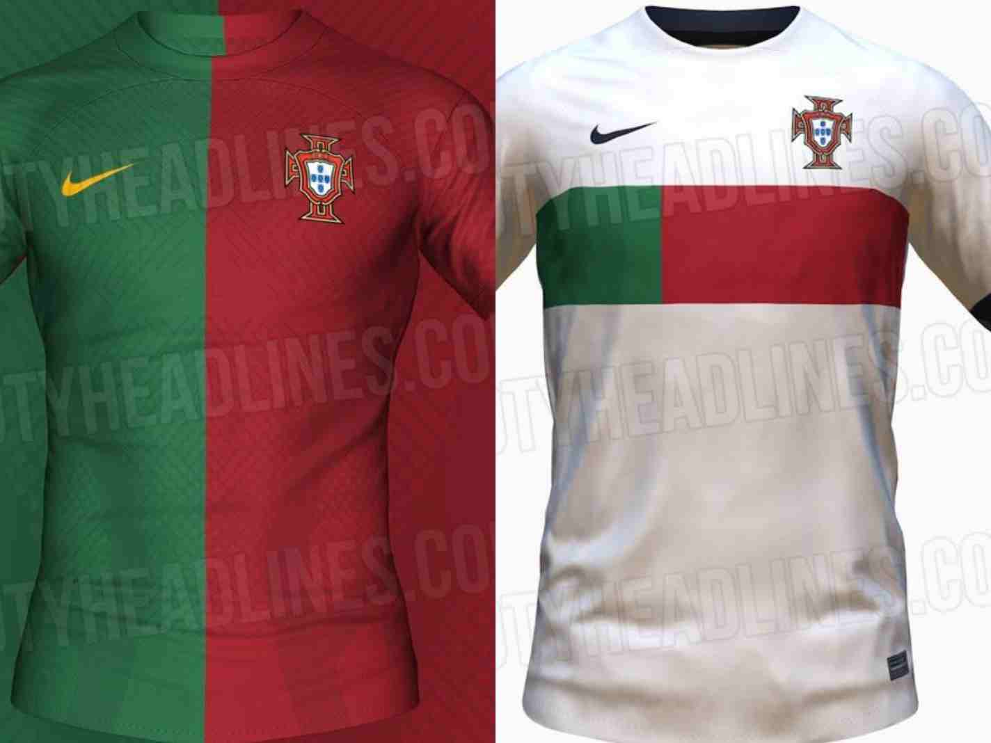 Possible Portugal home and away kit for 2022 World Cup