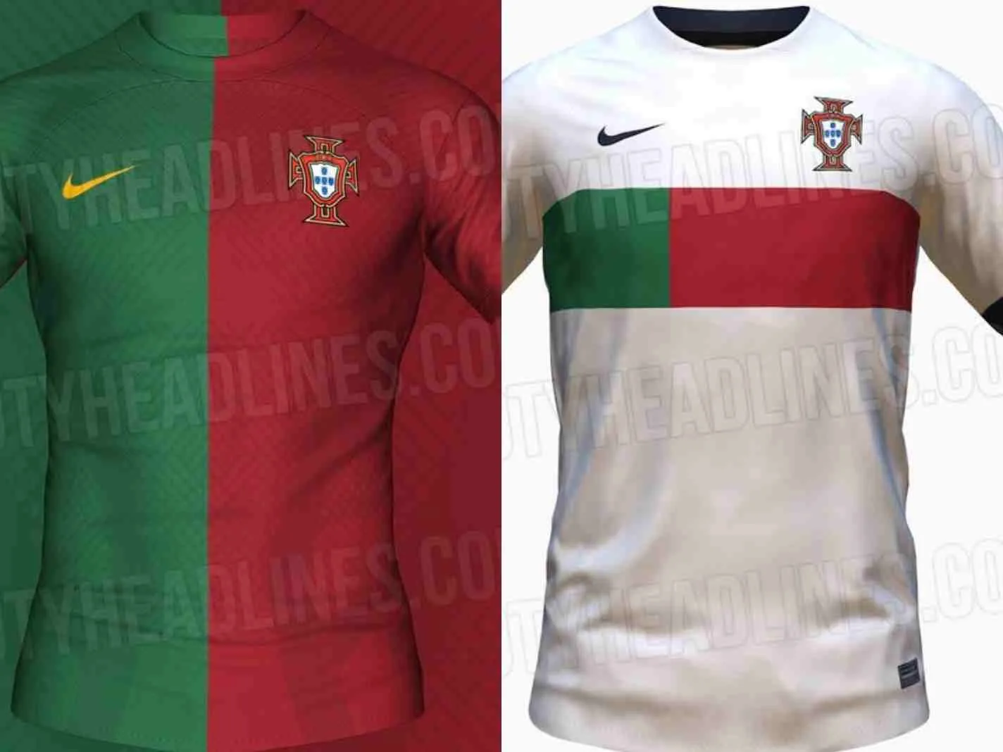 Possible Portugal home and away kit for 2022 World Cup