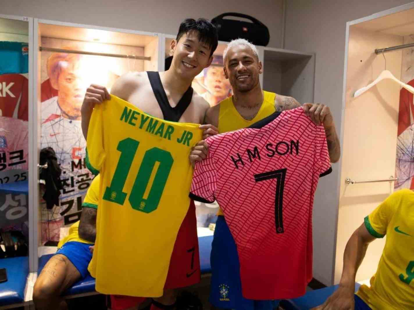 Son Heung-min and Neymar linked up and swapped shirts after Brazil v Korea friendly