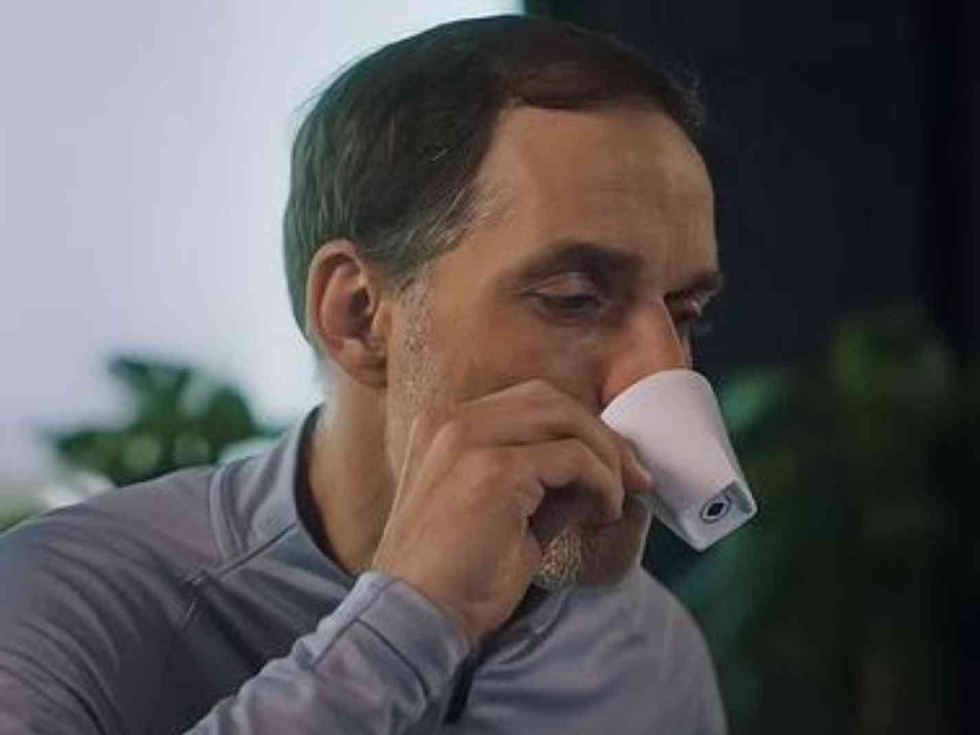 Thomas Tuchel sipping coffee in latest advert for Trivago.