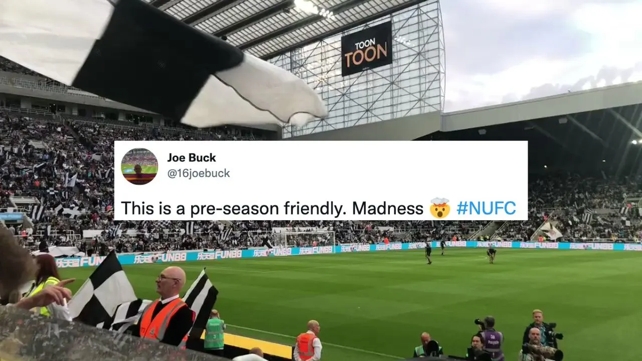 Newcastle fans bring CL atmosphere to pre-season game at SJP