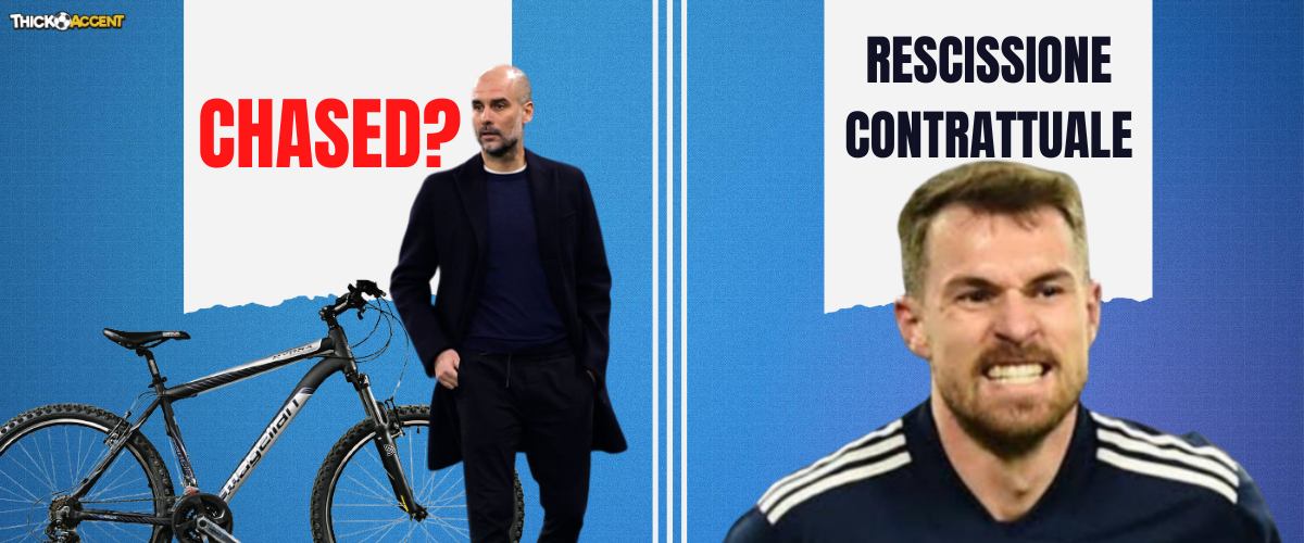 Pep Guardiola's awkward encounter with a fan as Juventus fan fools Aaron Ramsey with fake contract