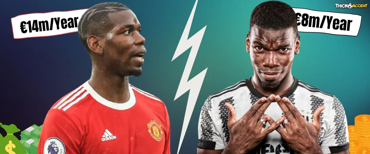 How much money did Paul Pogba lose by signing with Juventus?