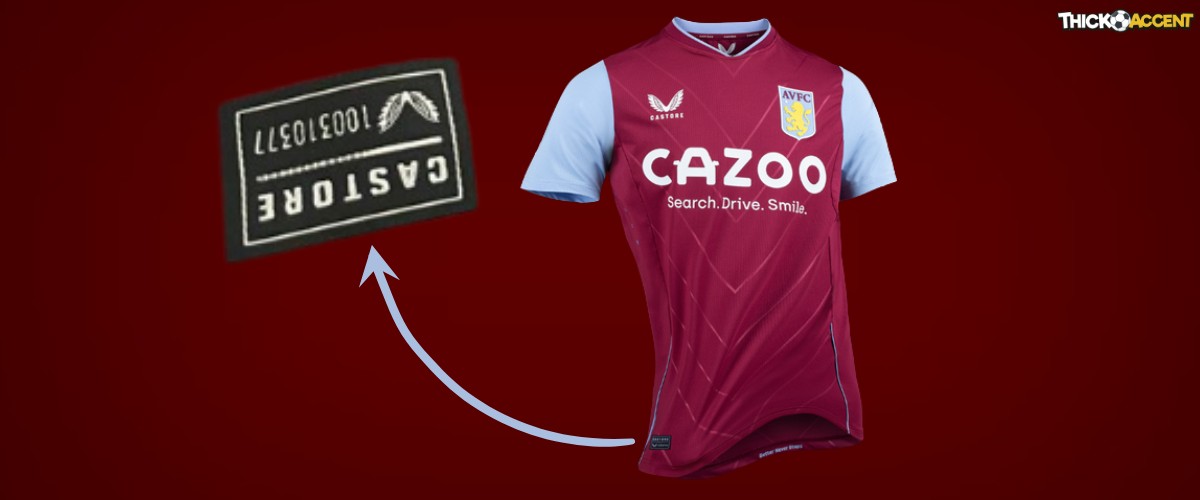 The Castore tag is upside down on new 22/23 Aston Villa home kit