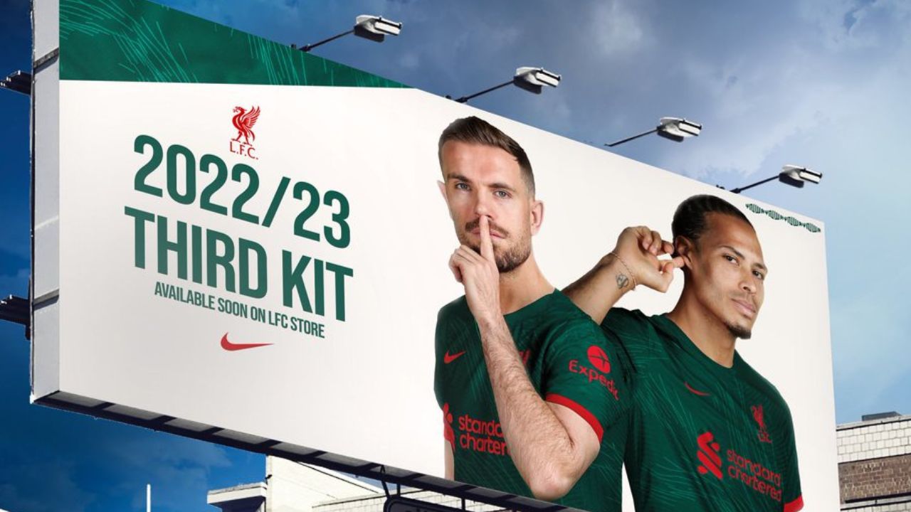 Liverpool Fans Duped By Fake Billboard Announcing 22/23 Third Kit Launch
