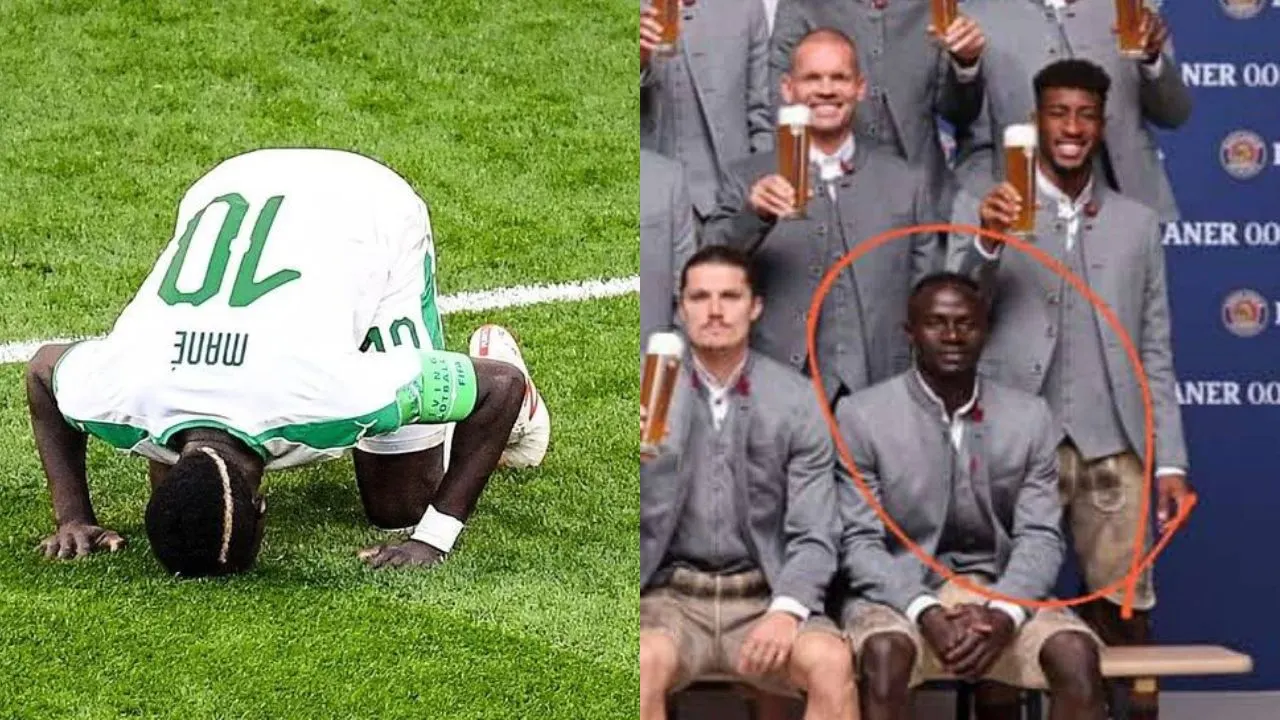 Sadio Mane Proves His Class By Not Touching Beer During Bayern Munich Photoshoot