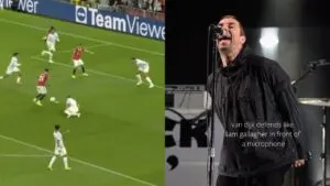 Virgil van Dijk channeling his inner Liam Gallagher before Jadon Sancho’s goal (1)