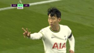 Son Heung-min against Leicester