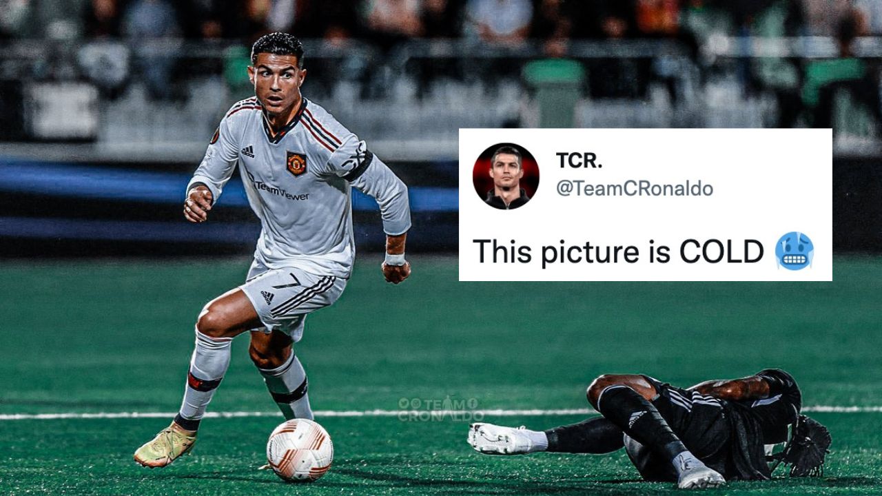This Photo of Cristiano Ronaldo Leaving A Sheriff Tiraspol Player on The Floor is Totally Fake