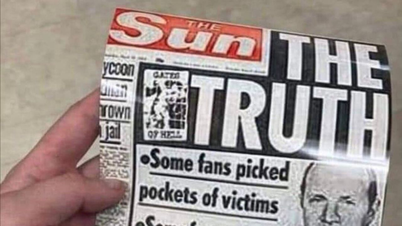 Rangers Fans Print Out Front Page Of The Sun To Bring Horror Memories Alive