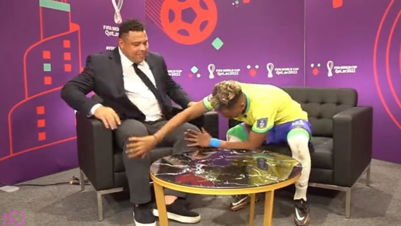 Look: Brazil Forward Rodrygo Tries To Get Like Ronaldo Nazario With A Cute Leg Rub