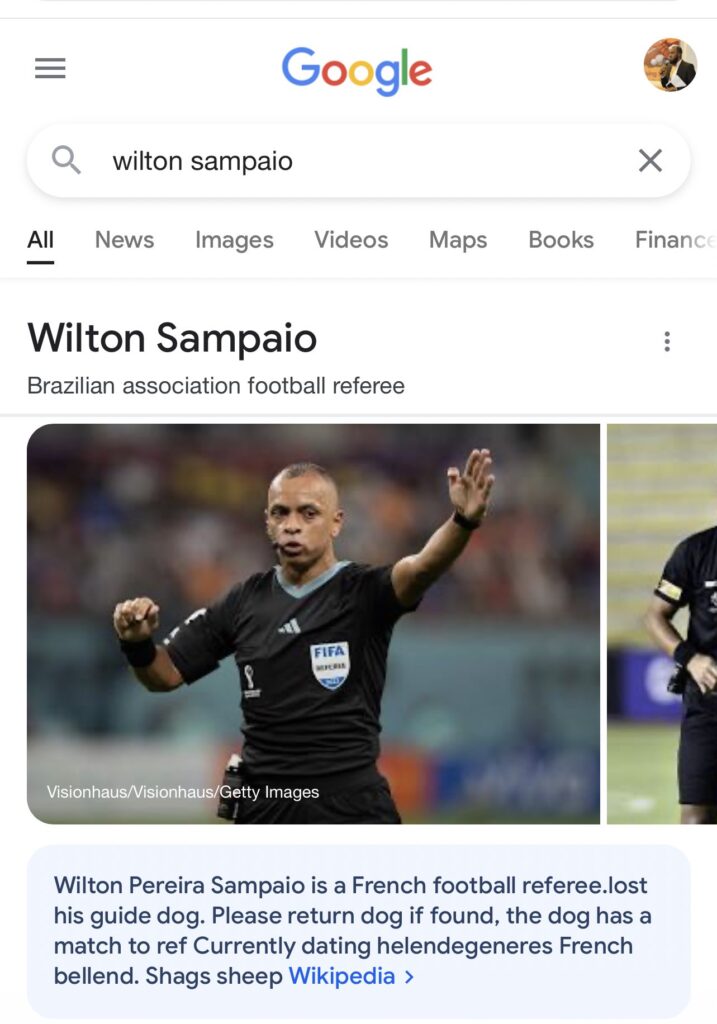 England fans have already bombarded Wilton Sampaio's Wikipedia