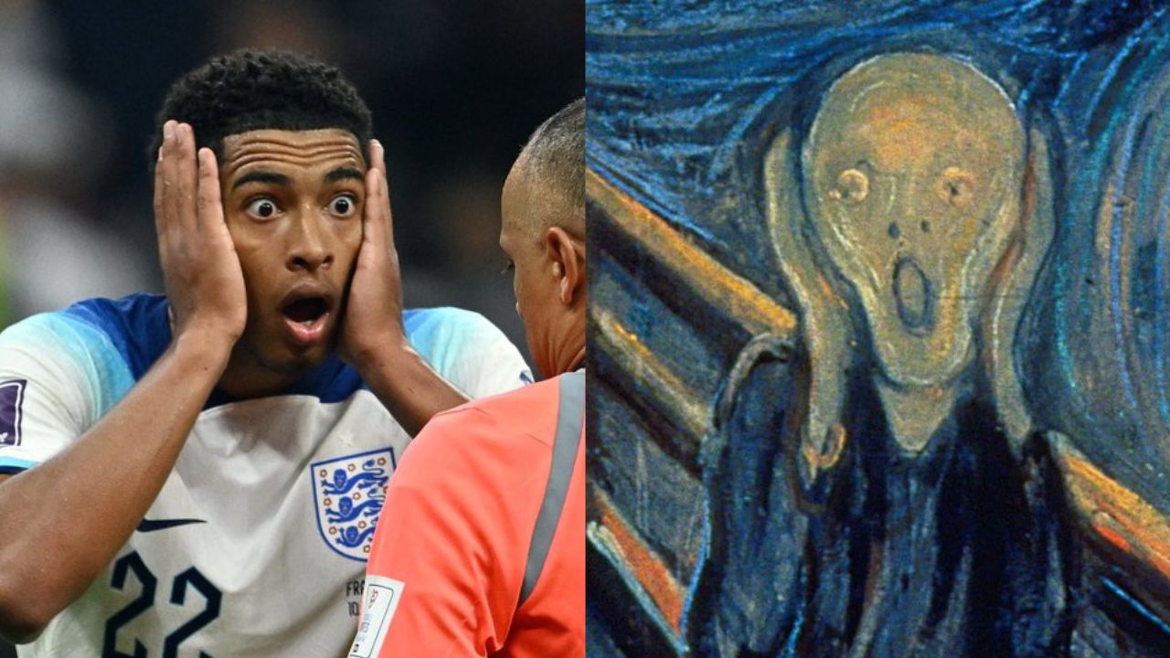 Shocked Look From Jude Bellingham Compared To 1893 Painting The Scream