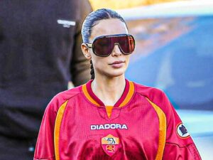 Kim Kardashian pops out in LA wearing retro AS Roma kit
