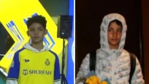 Look Cristiano Junior visibly miserable during father’s Al-Nassr unveiling
