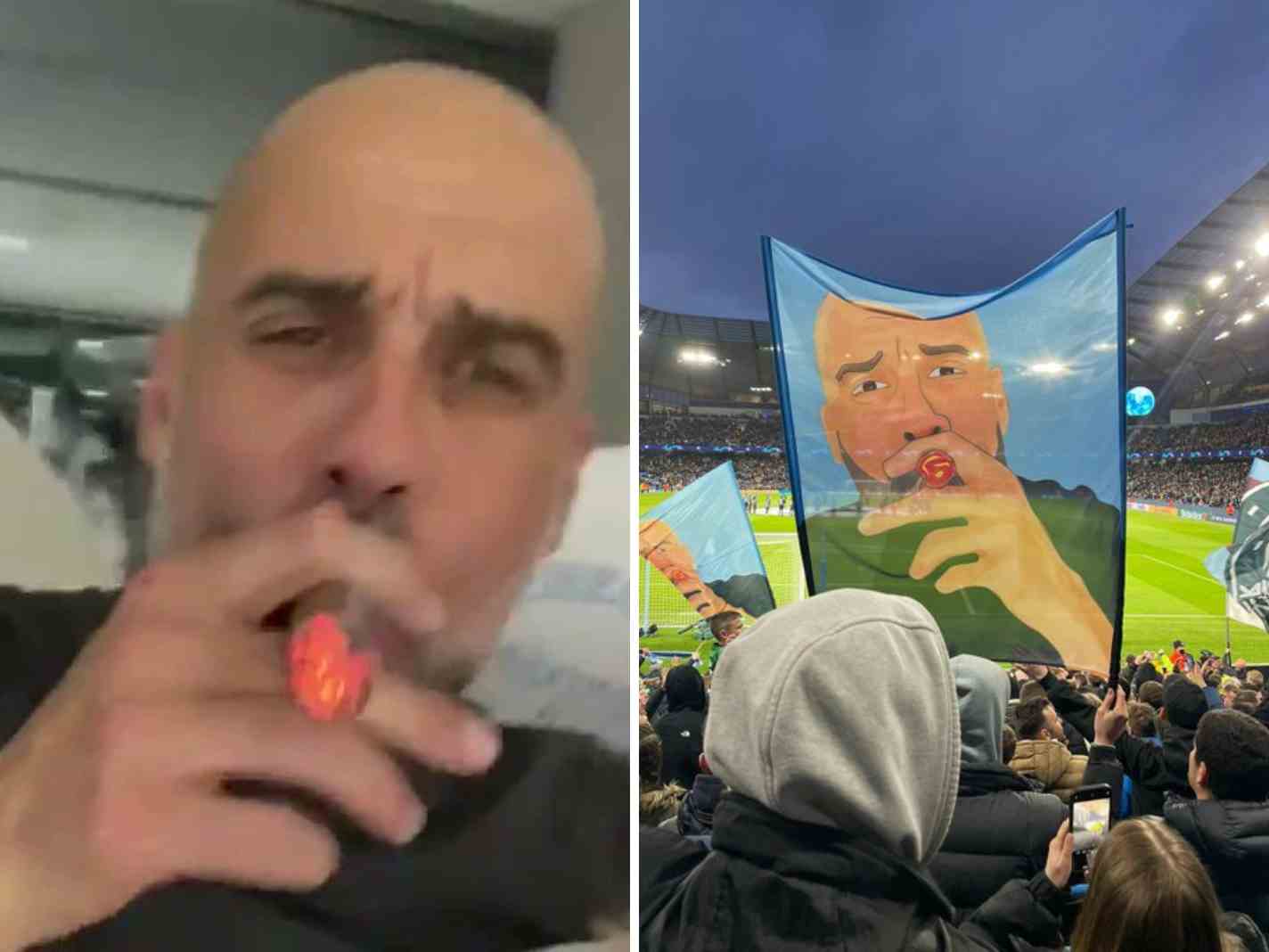 The Story Behind The Iconic Pep Guardiola Cigar Banner At Etihad Stadium